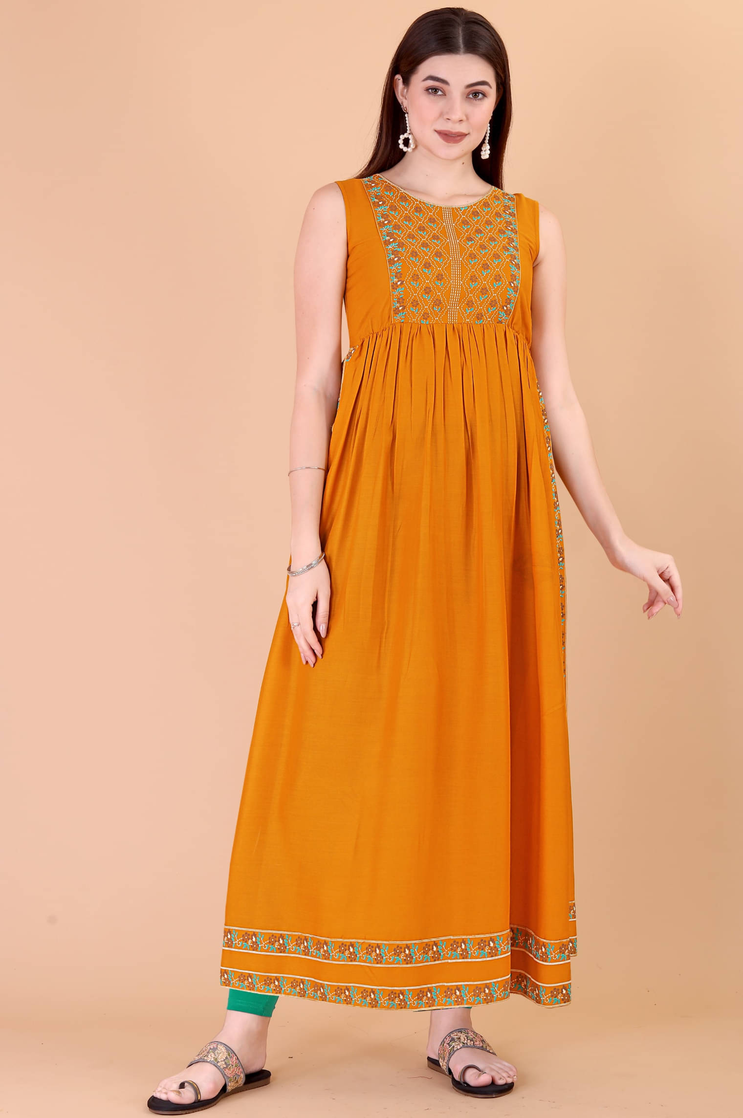 Glomee - Mustard Viscose Women's Nayra Kurti ( Pack of 1 ) Glomee - Mustard Viscose Women's Nayra Kurti ( Pack of 1 )