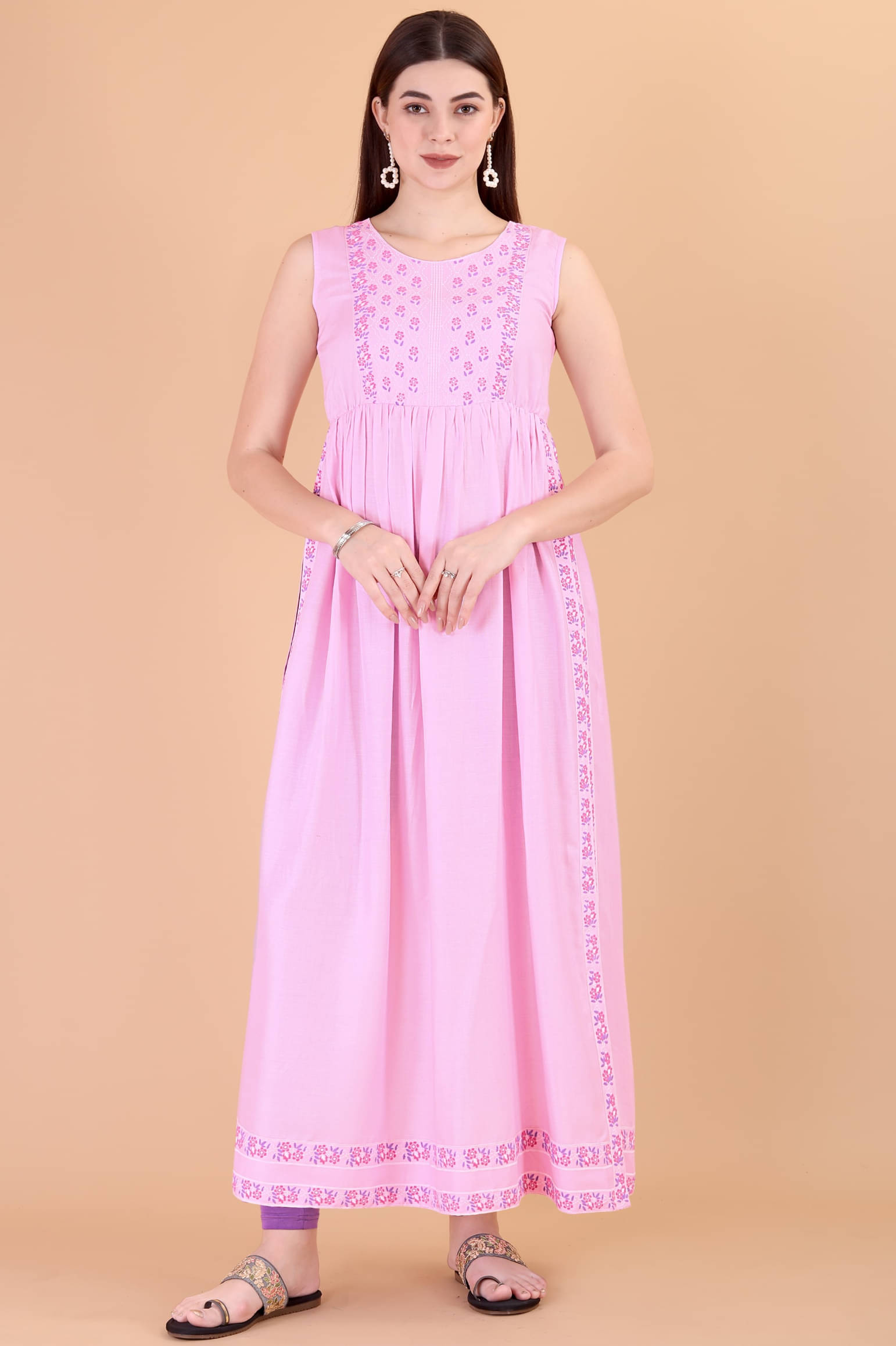 Glomee - Pink Viscose Women's Nayra Kurti ( Pack of 1 ) Glomee - Pink Viscose Women's Nayra Kurti ( Pack of 1 )