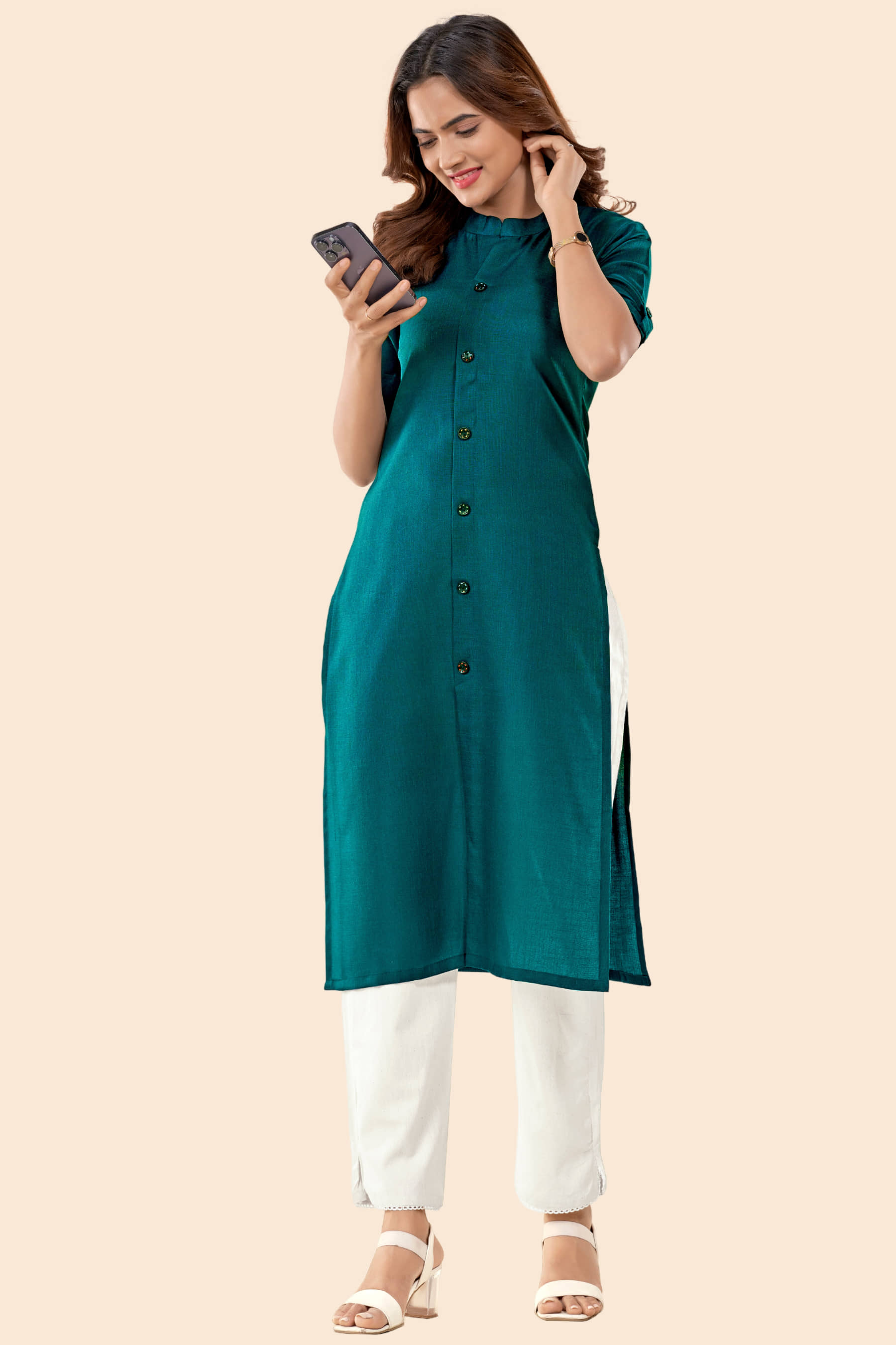 Glomee - Black Cotton Women's Straight Kurti ( Pack of 1 ) - Kurtis, Tunics | Buy online on ZillyBuy