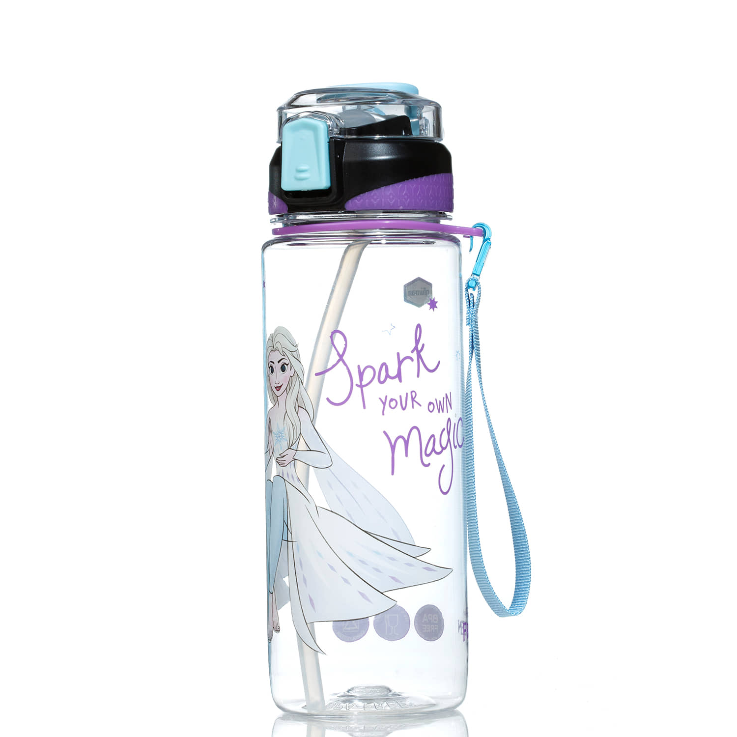 Gluman - Disney Frozen Bottella Spout Purple School Water Bottle 800 mL ( Set of 1 )