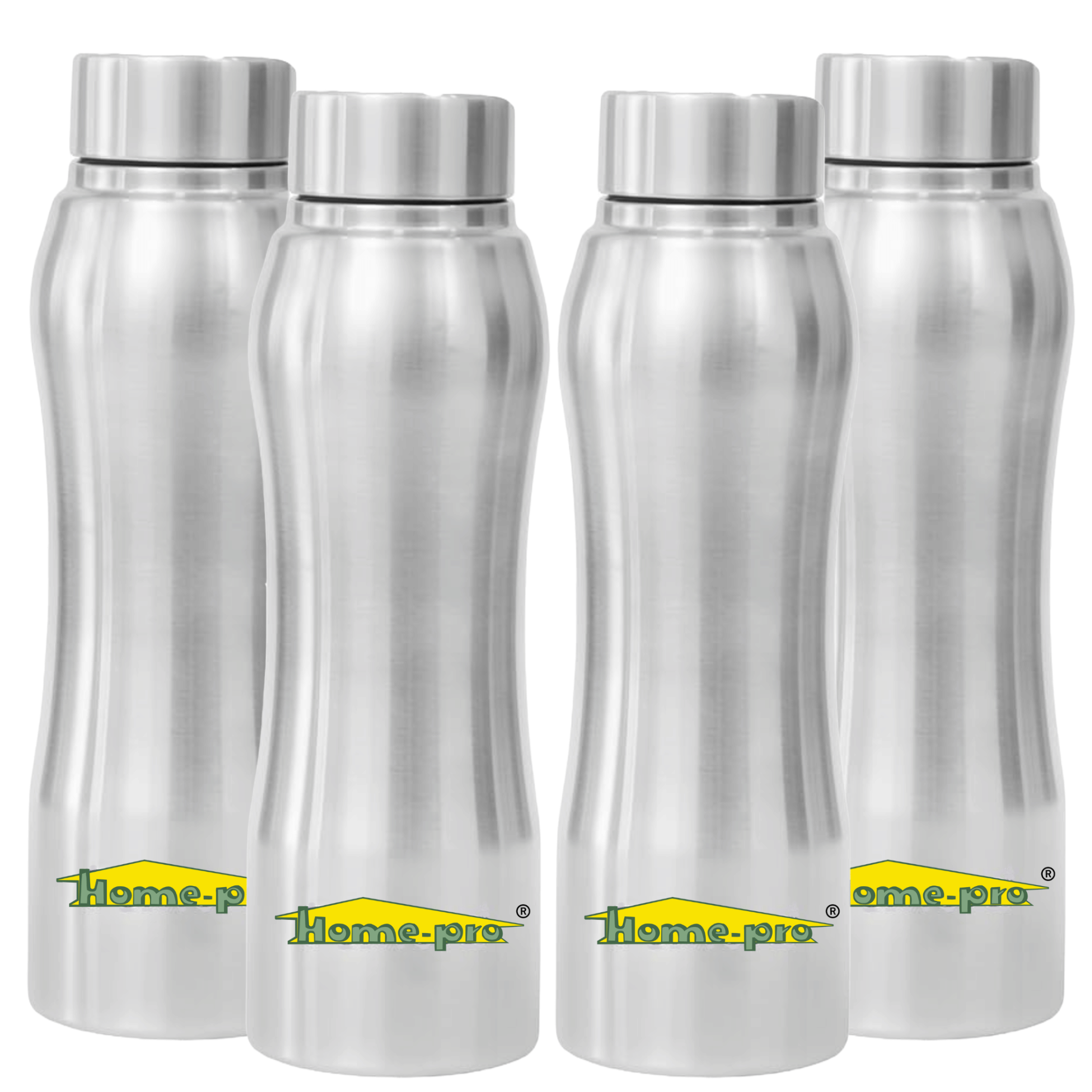 HomePro - Silver Water Bottle 1000 mL ( Set of 4 )