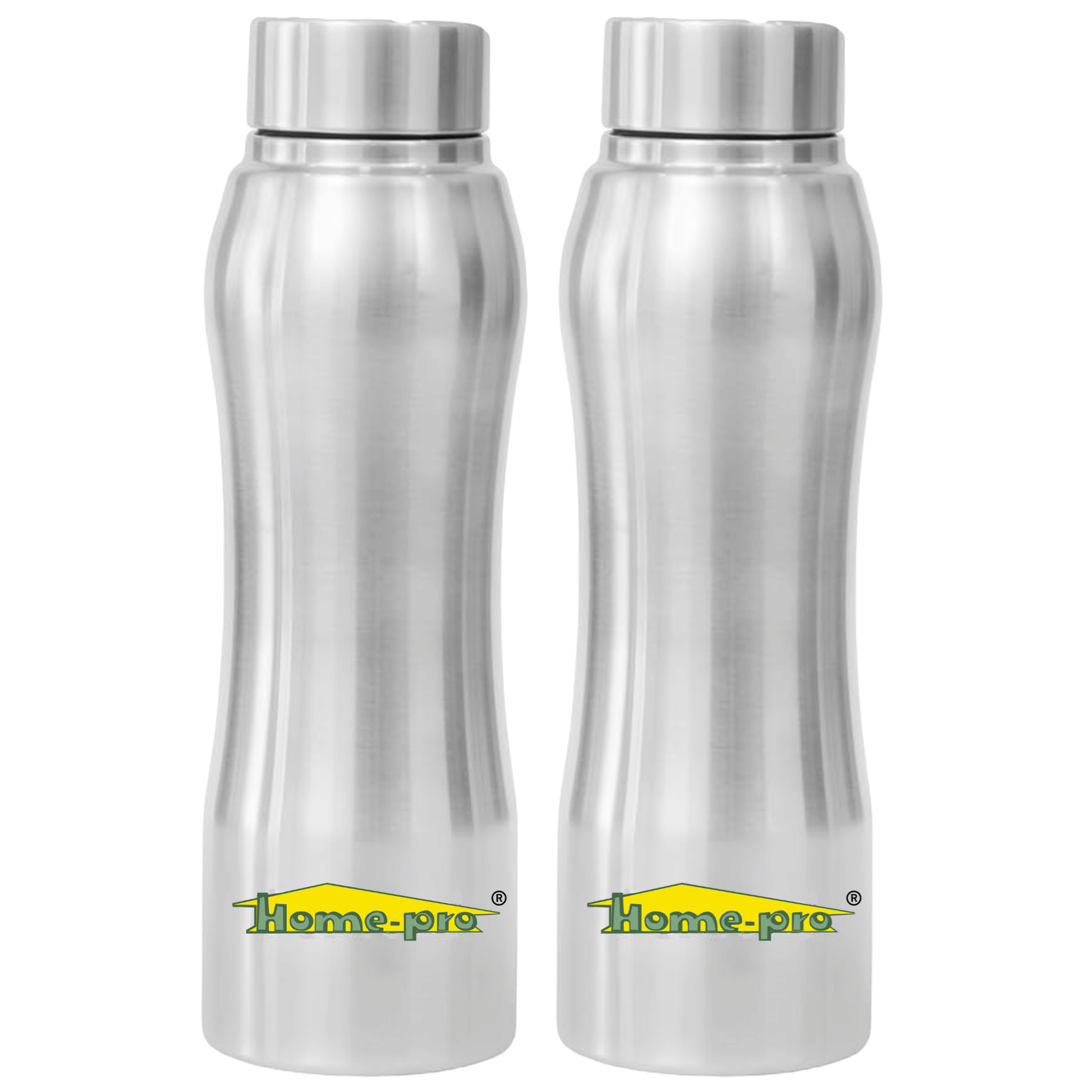 HomePro - Silver Water Bottle 1000 mL ( Set of 2 )