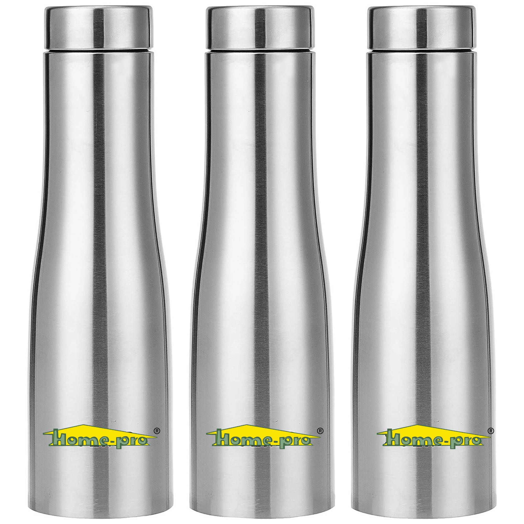 HomePro - Silver Water Bottle 1000 mL ( Set of 3 )
