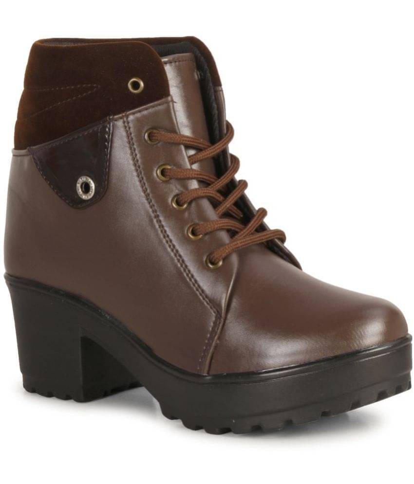     			Ishransh - Brown Women's Ankle Length Boots