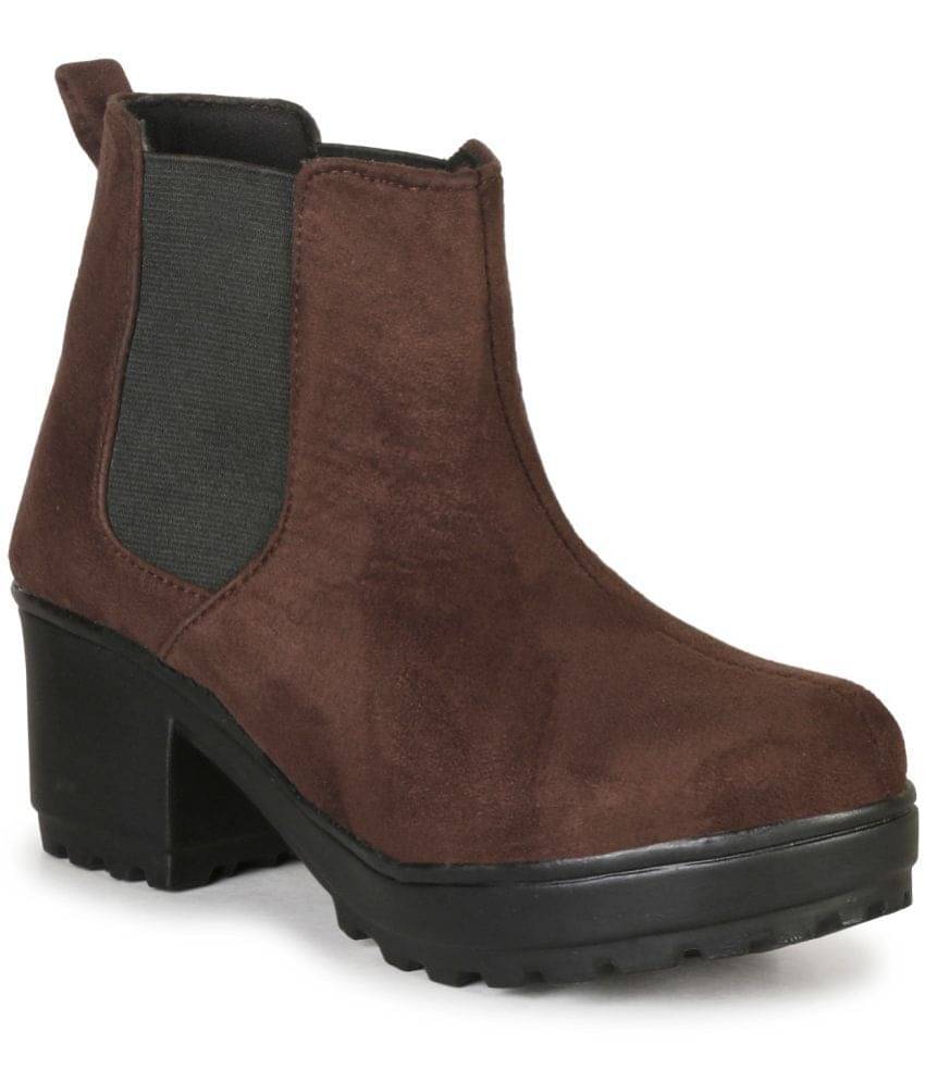     			Ishransh - Brown Women's Ankle Length Boots