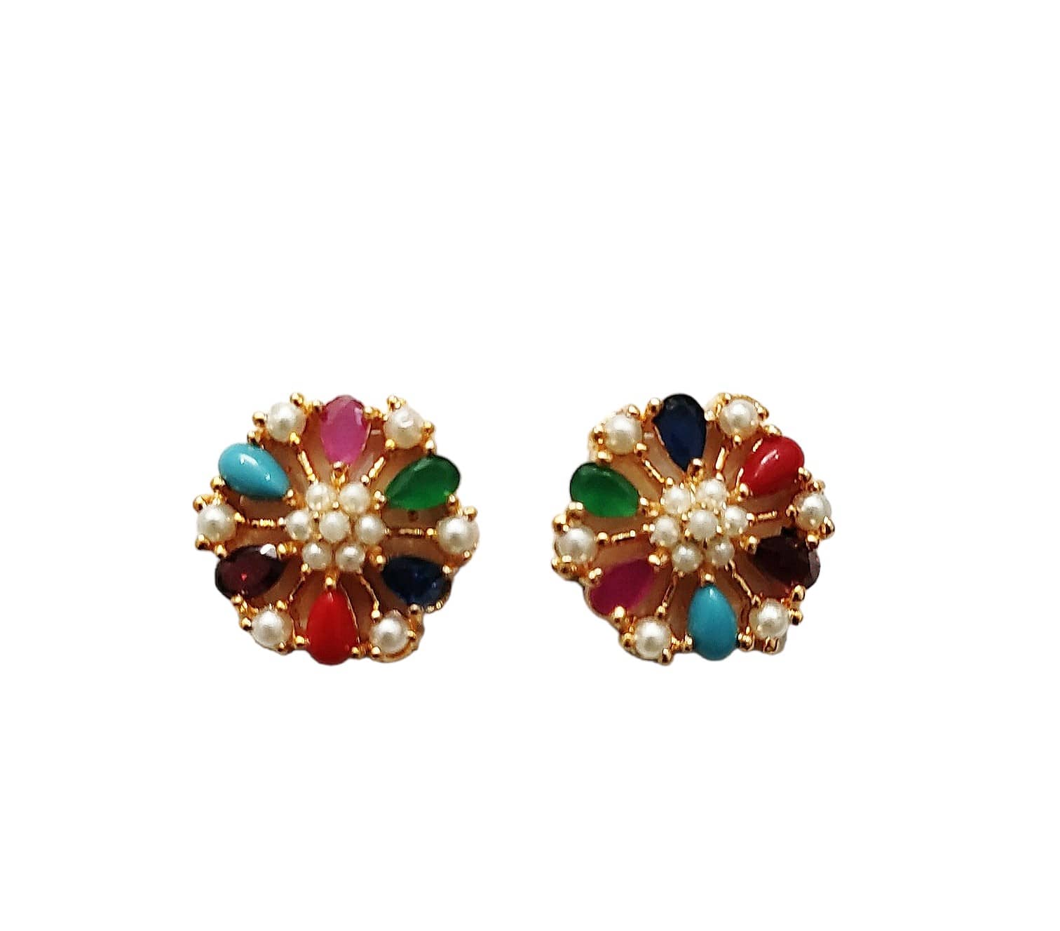 Jewels Corner - Multi Color Stud Earrings ( Pack of 1 ) - Earrings | Buy online on ZillyBuy