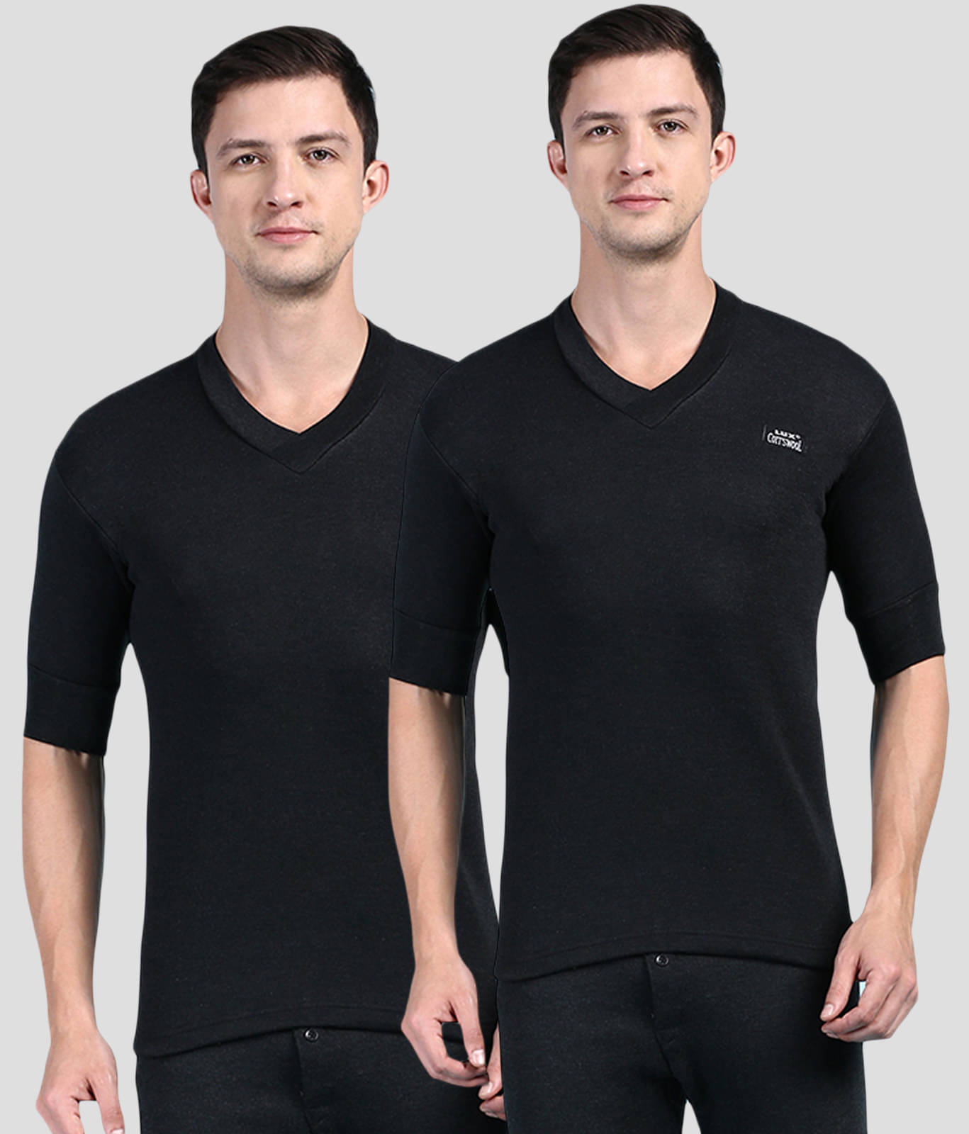 Lux Cottswool Pack of 2 Cotton Blend Thermal Tops For Men's ( Black )     			Lux Cottswool Pack of 2 Cotton Blend Thermal Tops For Men's ( Black )
