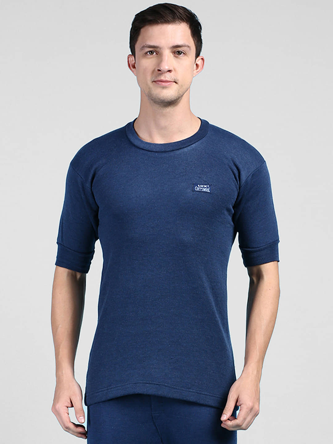 Lux Cottswool Pack of 1 Cotton Blend Thermal Tops For Men's ( Black )