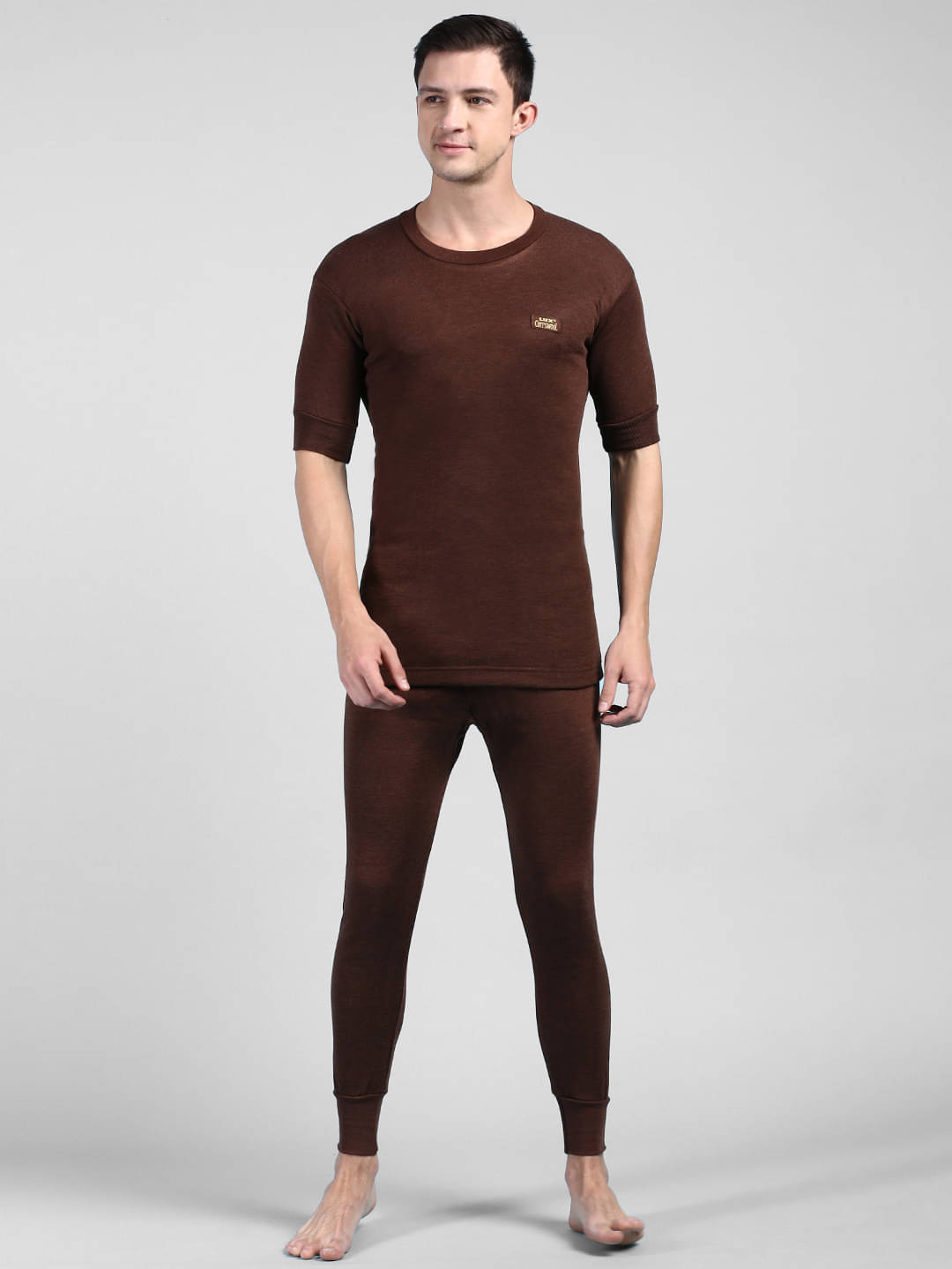     			Lux Cottswool Pack of 1 Cotton Blend Thermal Sets For Men's ( Brown )