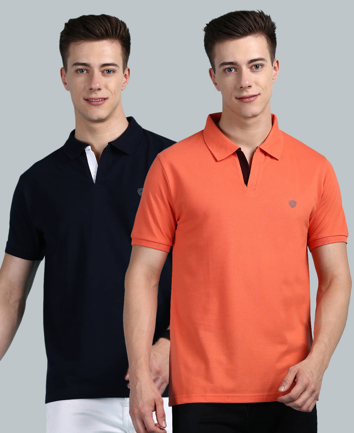     			Lux Cozi Cotton Regular Fit Solid Half Sleeves Men's Polo T Shirt - Pink ( Pack of 2 )