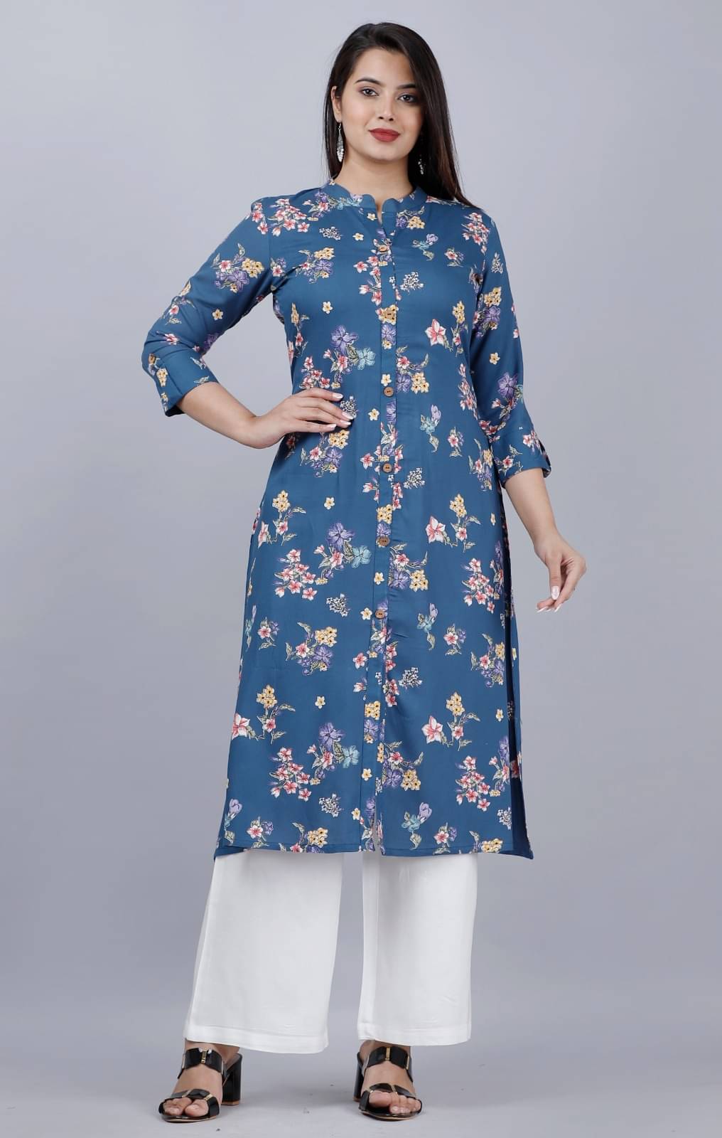 MAUKA - Blue A-line Rayon Women's Stitched Salwar Suit ( Pack of 1 ) MAUKA - Blue A-line Rayon Women's Stitched Salwar Suit ( Pack of 1 )