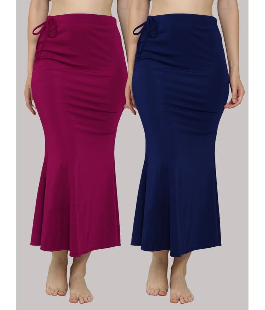 MEGASKA Multicoloured Lycra Petticoat - Pack of 2