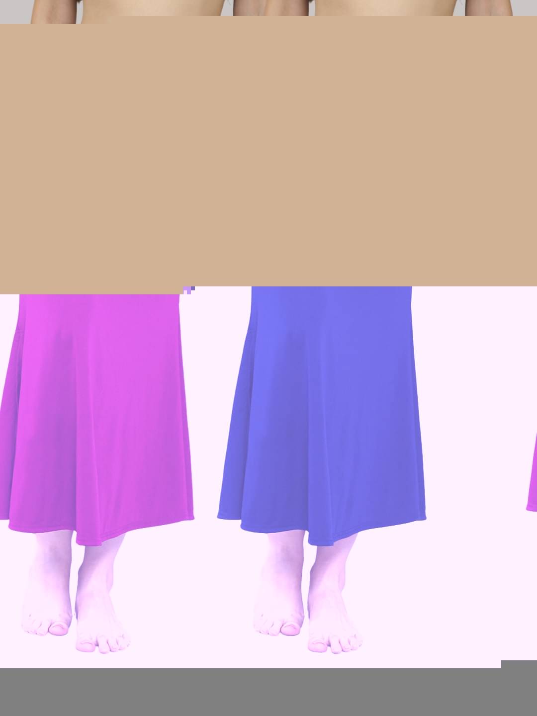 MEGASKA Multicoloured Lycra Petticoat - Pack of 2 MEGASKA Multicoloured Lycra Petticoat - Pack of 2