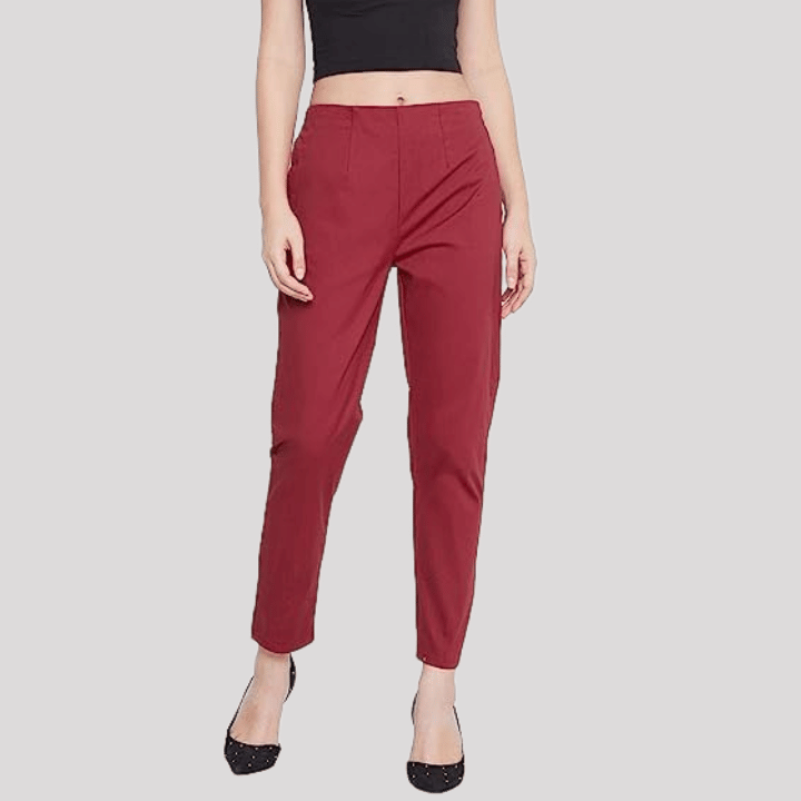     			PP Kurtis - Maroon Lycra Regular Women's Formal Pants ( Pack of 1 )