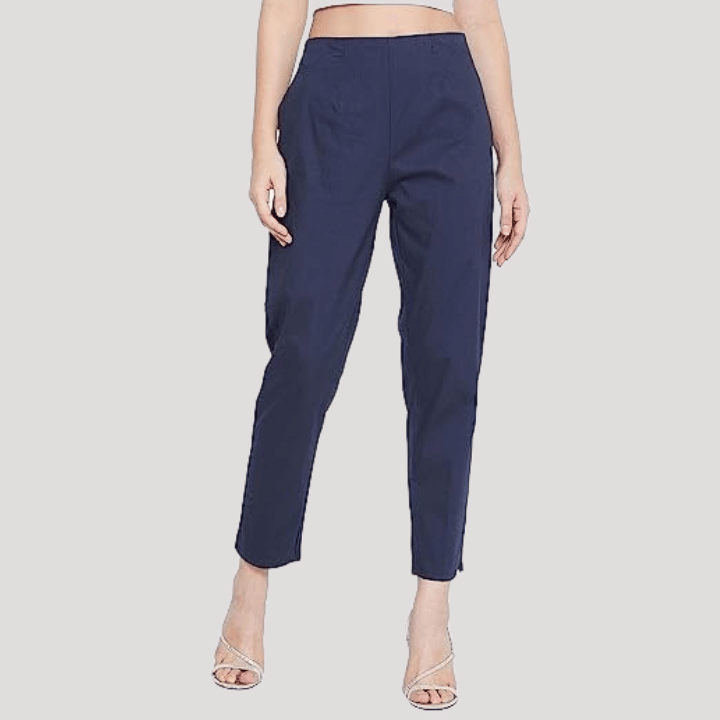     			PP Kurtis - Navy Lycra Regular Women's Formal Pants ( Pack of 1 )