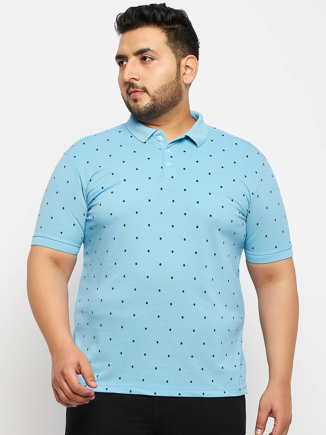 RELANE Pack of 1 Cotton Blend Regular Fit Printed Half Sleeves Men's Polo T Shirt ( Sky Blue ) RELANE Pack of 1 Cotton Blend Regular Fit Printed Half Sleeves Men's Polo T Shirt ( Sky Blue )