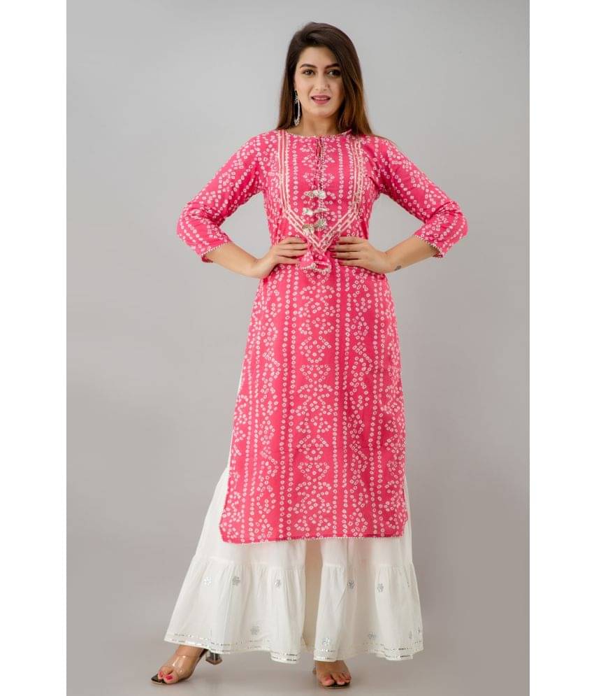 SVARCHI - Pink Rayon Women's Straight Kurti ( Pack of 1 )     			SVARCHI - Pink Rayon Women's Straight Kurti ( Pack of 1 )