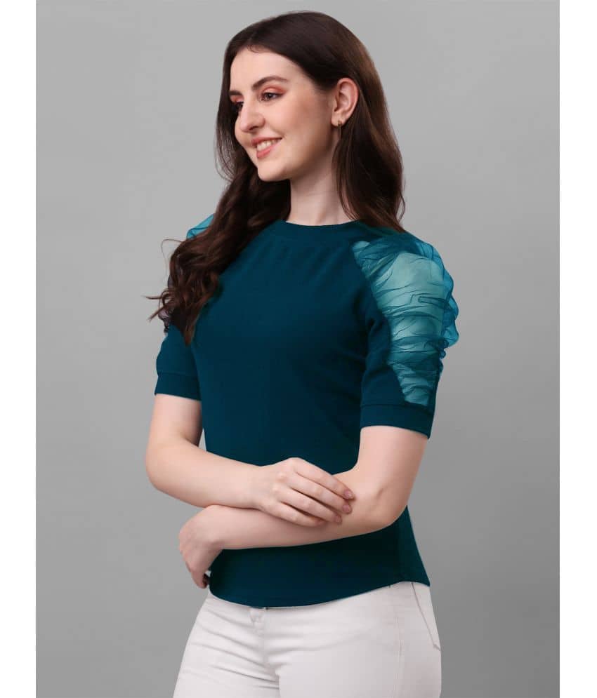 Sheetal associates Women's Polyester Regular Top ( Blue )