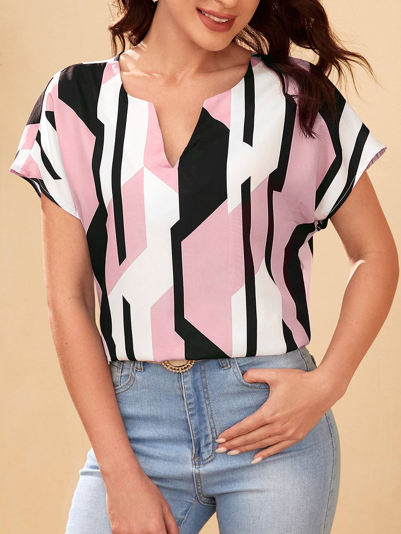 Sheetal associates Women's Crepe Regular Top ( Pink ) Sheetal associates Women's Crepe Regular Top ( Pink )