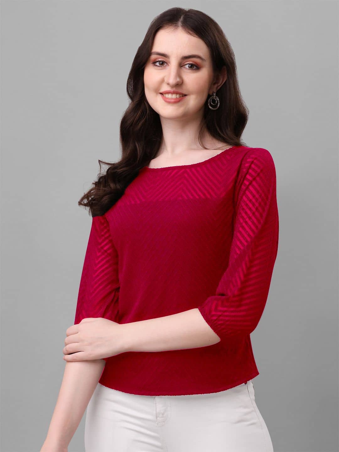 Sheetal associates Women's Georgette Regular Top ( Pink )