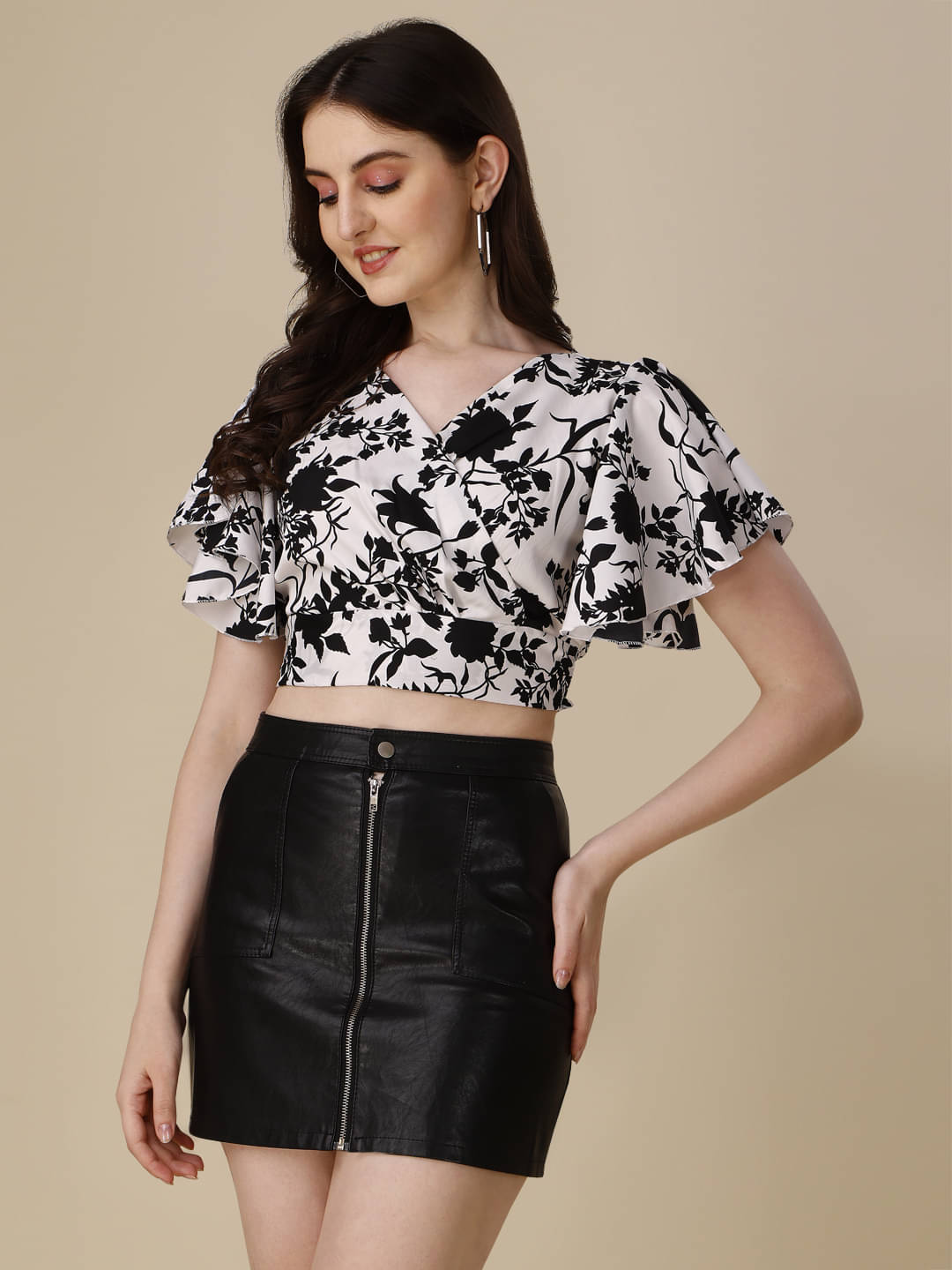     			Sheetal associates Women's Crepe Crop Top ( White )