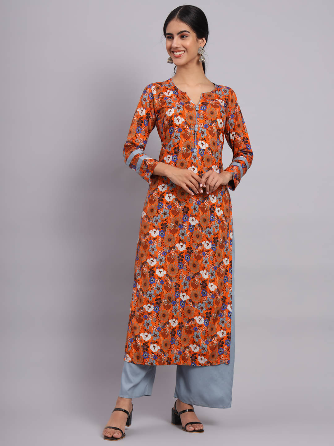 Tissu - Orange Straight Rayon Women's Stitched Salwar Suit ( Pack of 1 ) Tissu - Orange Straight Rayon Women's Stitched Salwar Suit ( Pack of 1 )