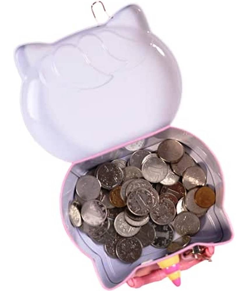 Unicorn Themed metal Piggy Bank , Coin Bank with Lock for Kids (Free subscription of kids Educational worksheets)