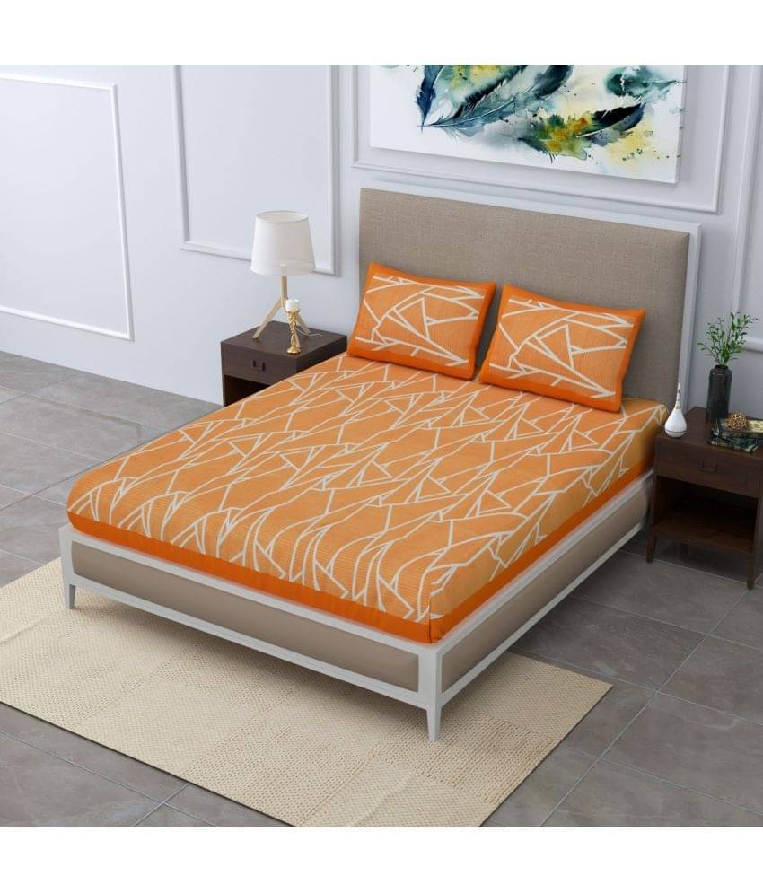 Uniqchoice Cotton Double Bedsheet ( Orange ) Uniqchoice Cotton Double Bedsheet ( Orange )