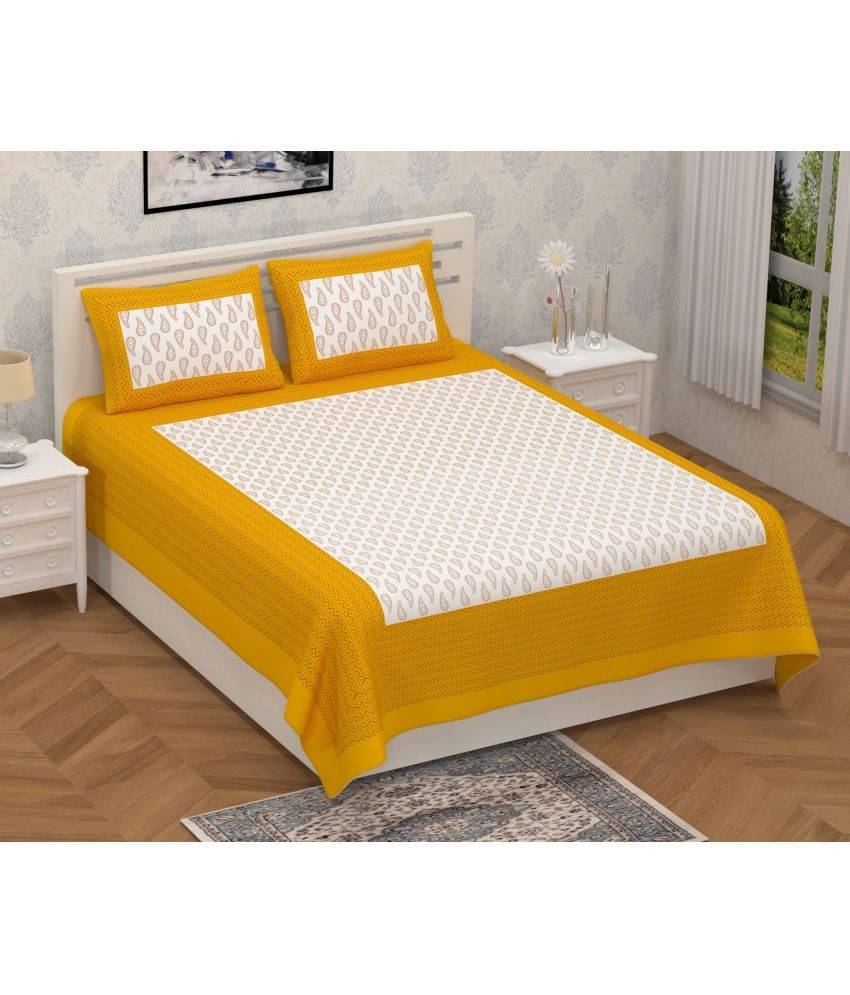 Uniqchoice Cotton Double Bedsheet ( Yellow ) Uniqchoice Cotton Double Bedsheet ( Yellow )