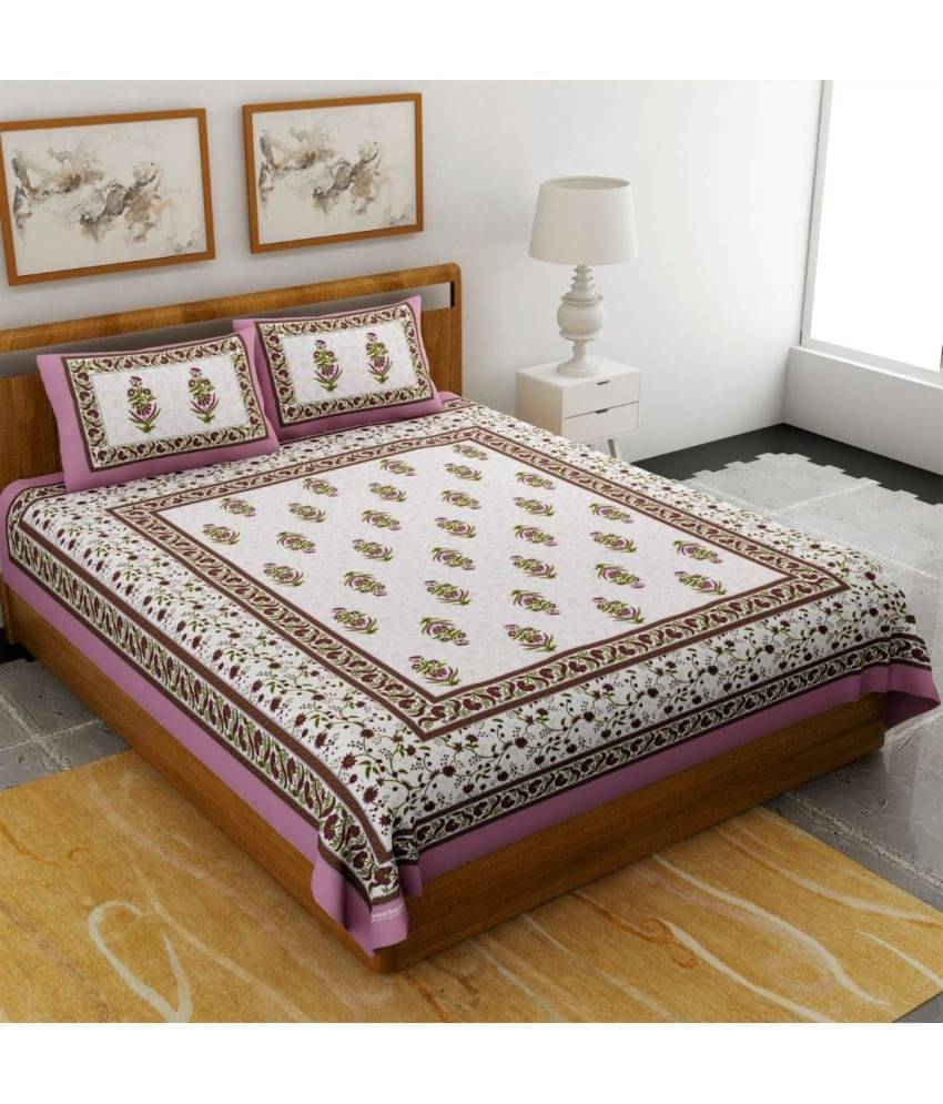     			Uniqchoice Cotton Double Bedsheet ( Pink )