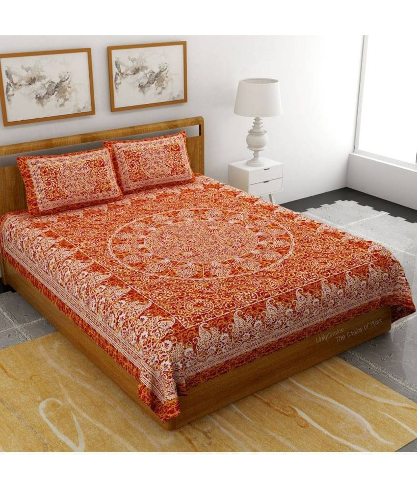     			Uniqchoice Cotton Double Bedsheet ( Red )