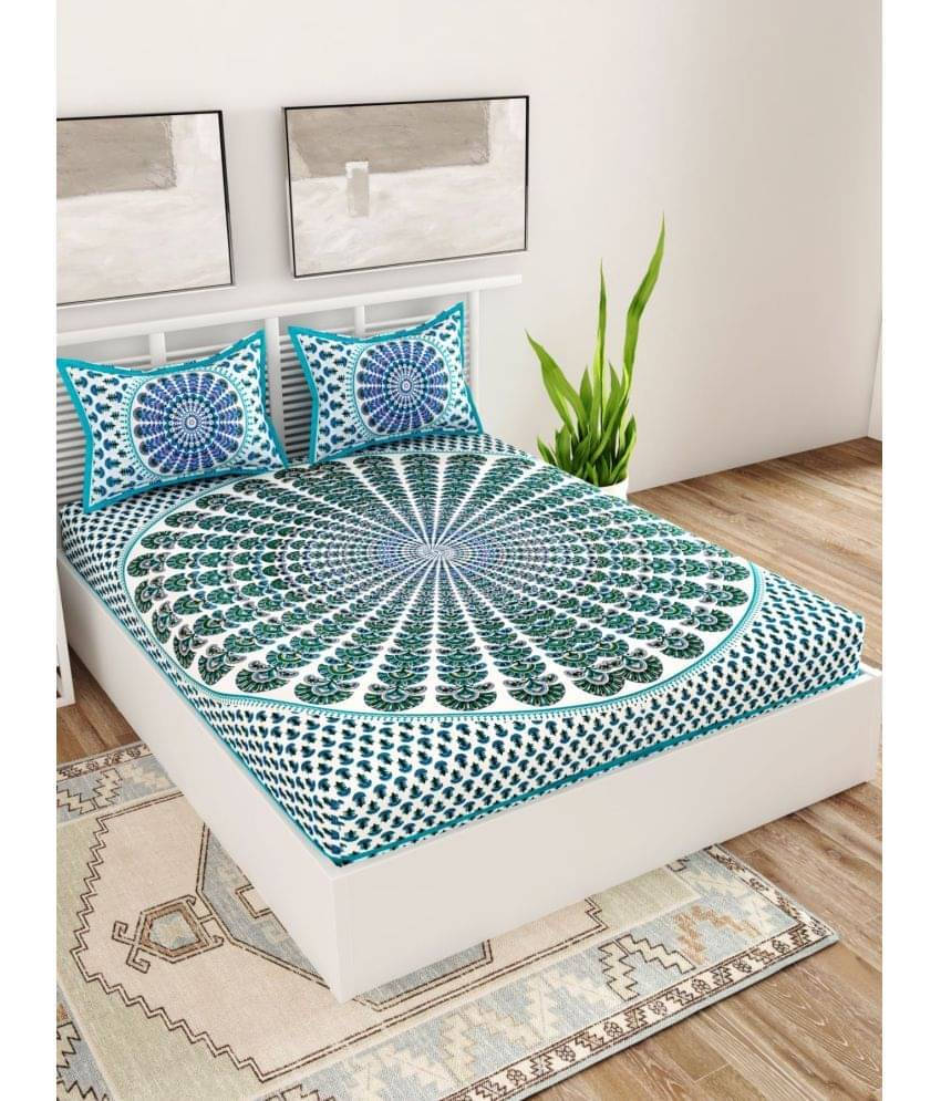 Uniqchoice Cotton Double Bedsheet ( Turquoise ) Uniqchoice Cotton Double Bedsheet ( Turquoise )