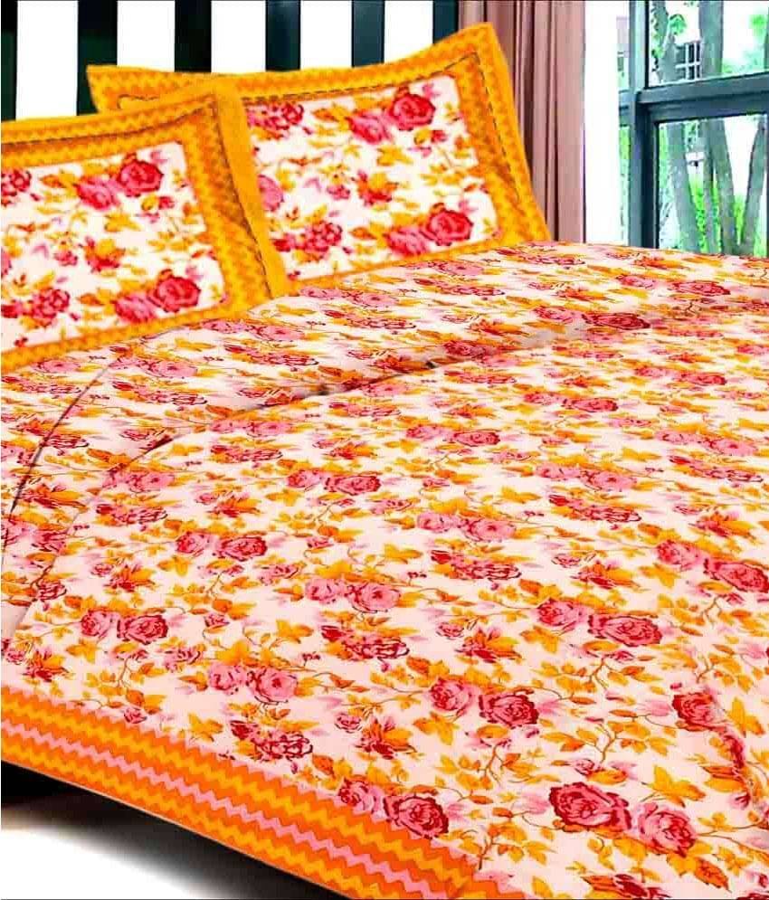     			Uniqchoice Cotton Double Bedsheet ( Yellow )