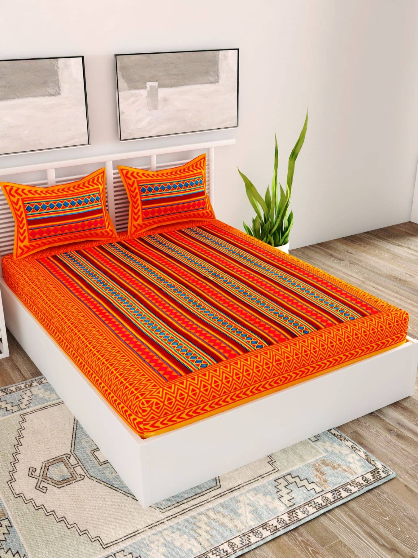     			Uniqchoice Cotton Double Bedsheet ( Yellow )