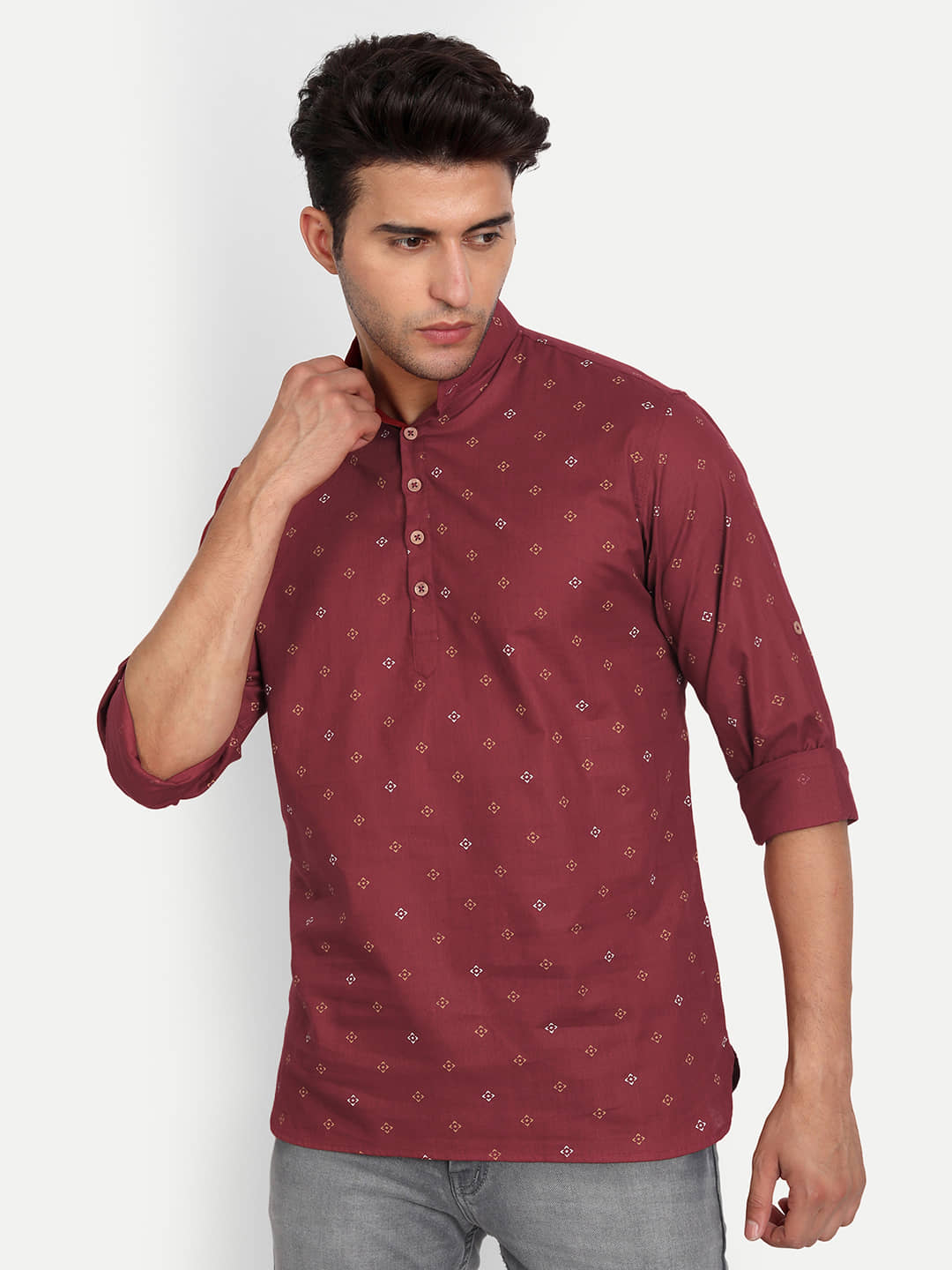 Vida Loca - White Cotton Blend Men's Shirt Style Kurta ( Pack of 1 ) - Kurtas & Kurta Sets | Buy online on ZillyBuy