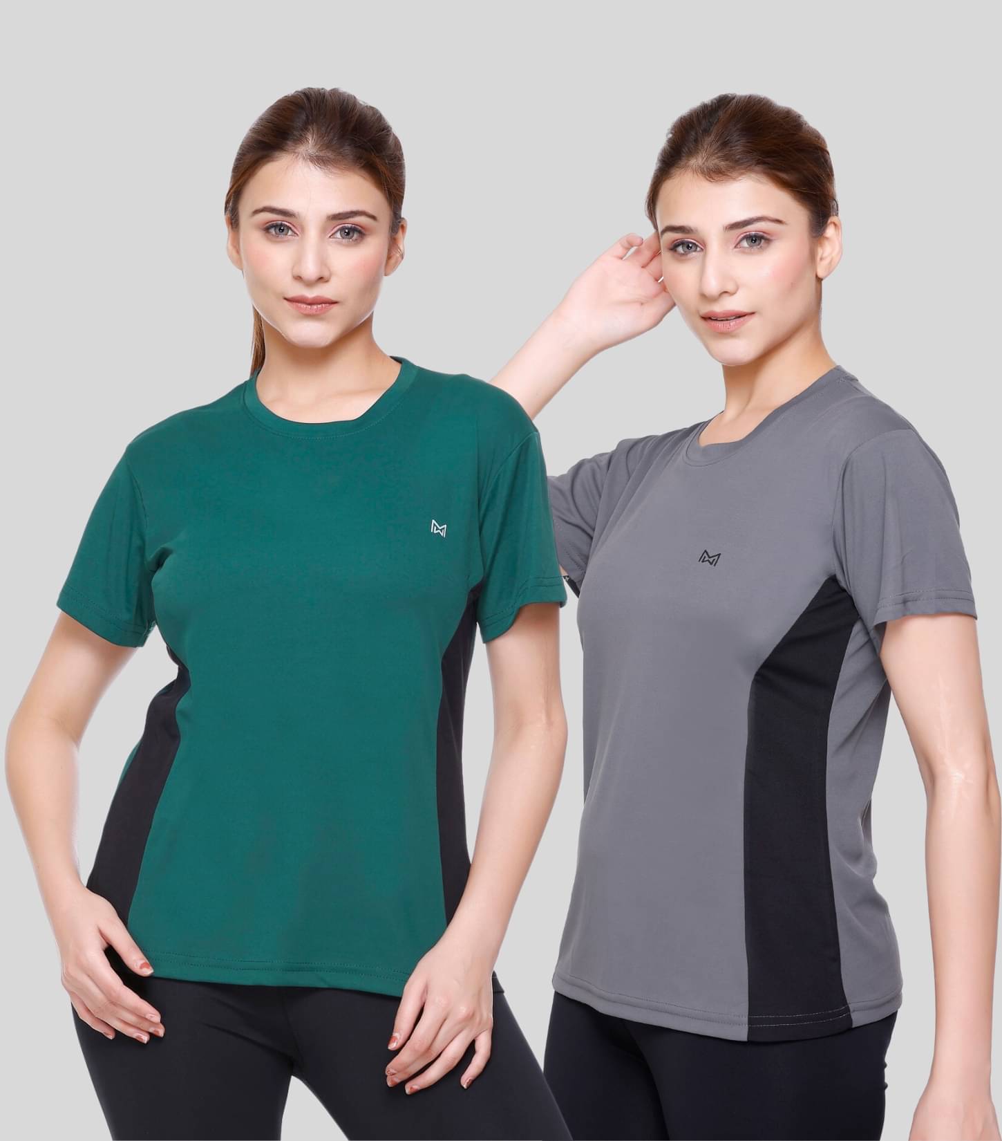White Moon Multi Polyester Lycra Tees - Pack of 2 White Moon Multi Polyester Lycra Tees - Pack of 2