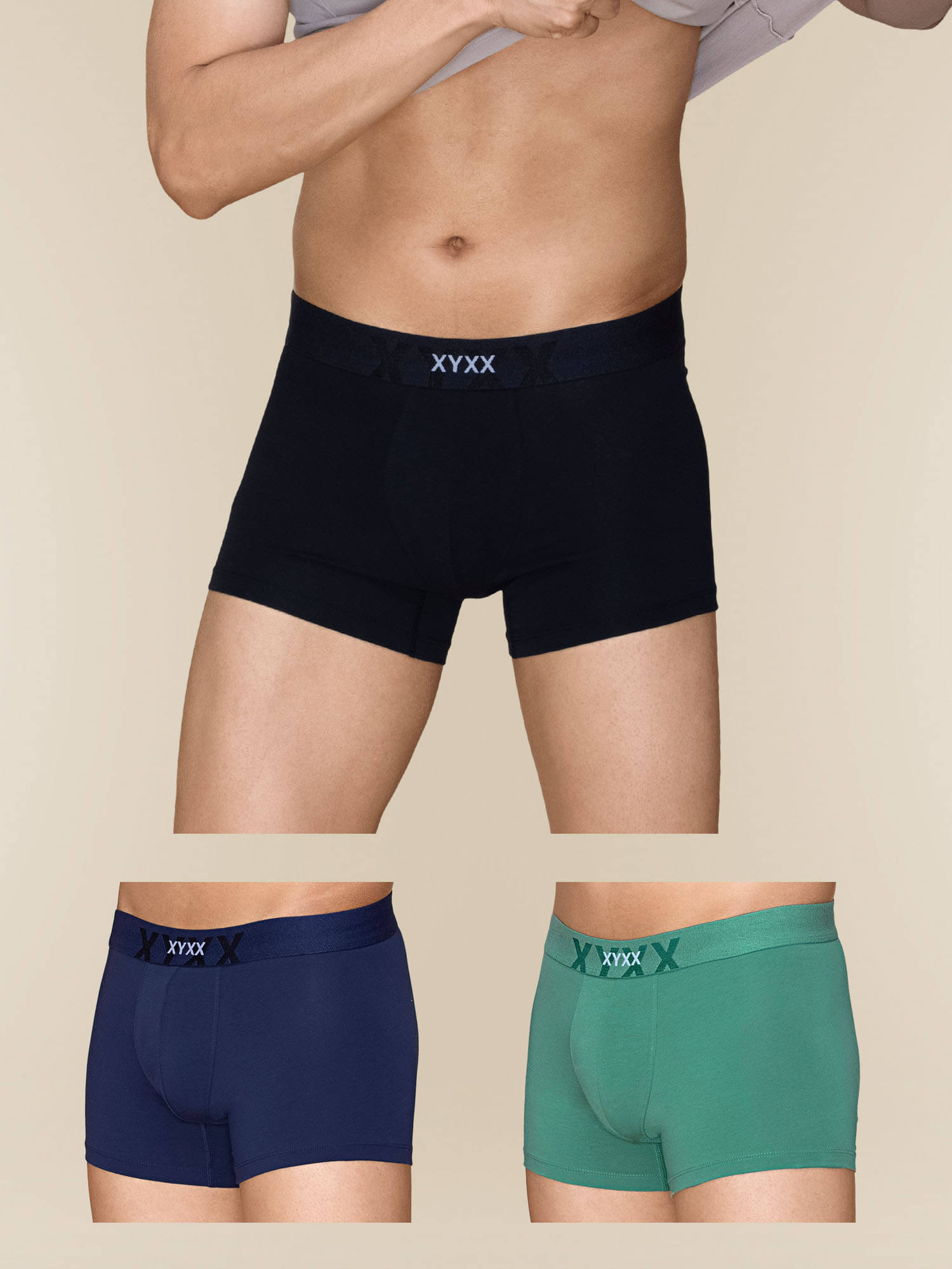     			XYXX - Multicolor Cotton Men's Trunks ( Pack of 3 )