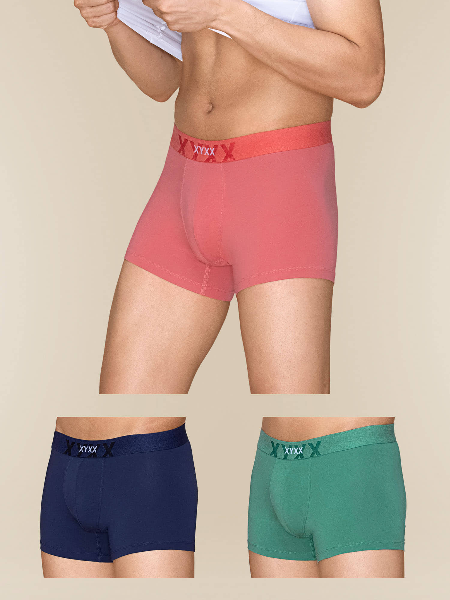 XYXX Pack of 3 Cotton Men's Trunks ( Multicolor )