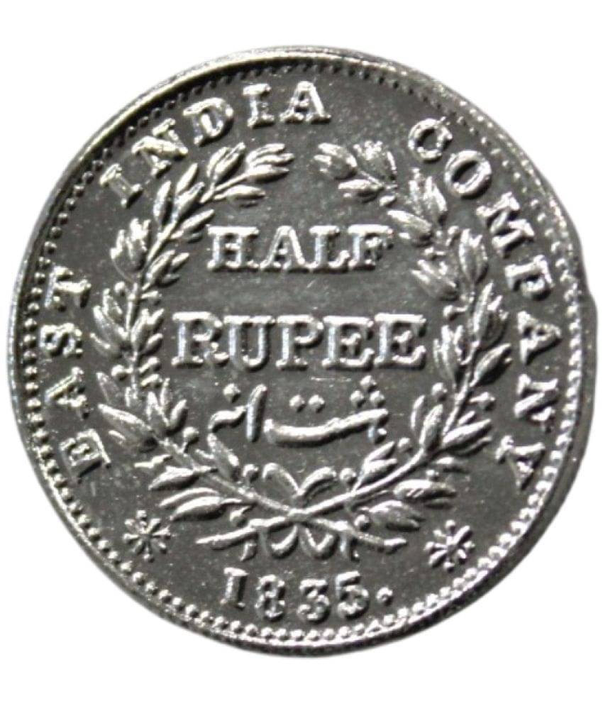     			newWay - Half Rupee (1835) " William IIII, King." East India Company Collectible Silverplated Fancy 1 Coin Numismatic Coins
