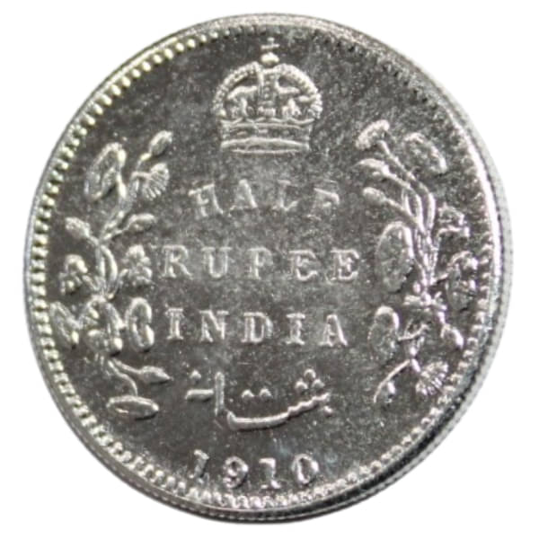     			newWay - Half Rupee (1910) "Edward VII King & Emperor" British India Collectible Silverplated Fancy 1 Coin Numismatic Coins