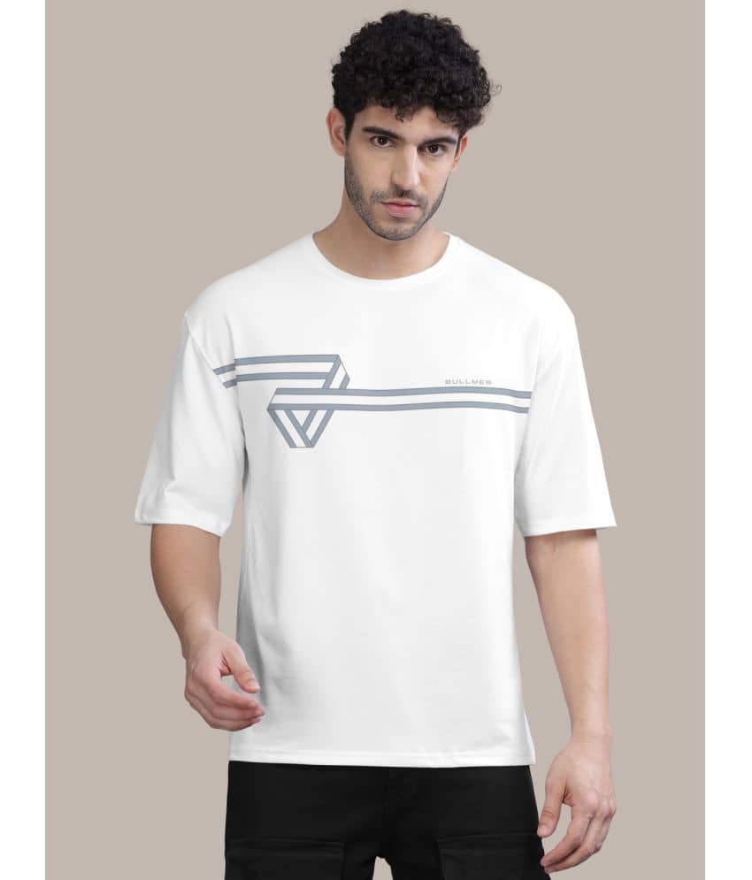 BULLMER Pack of 1 Cotton Blend Oversized Fit Men's T-Shirt ( Orange )