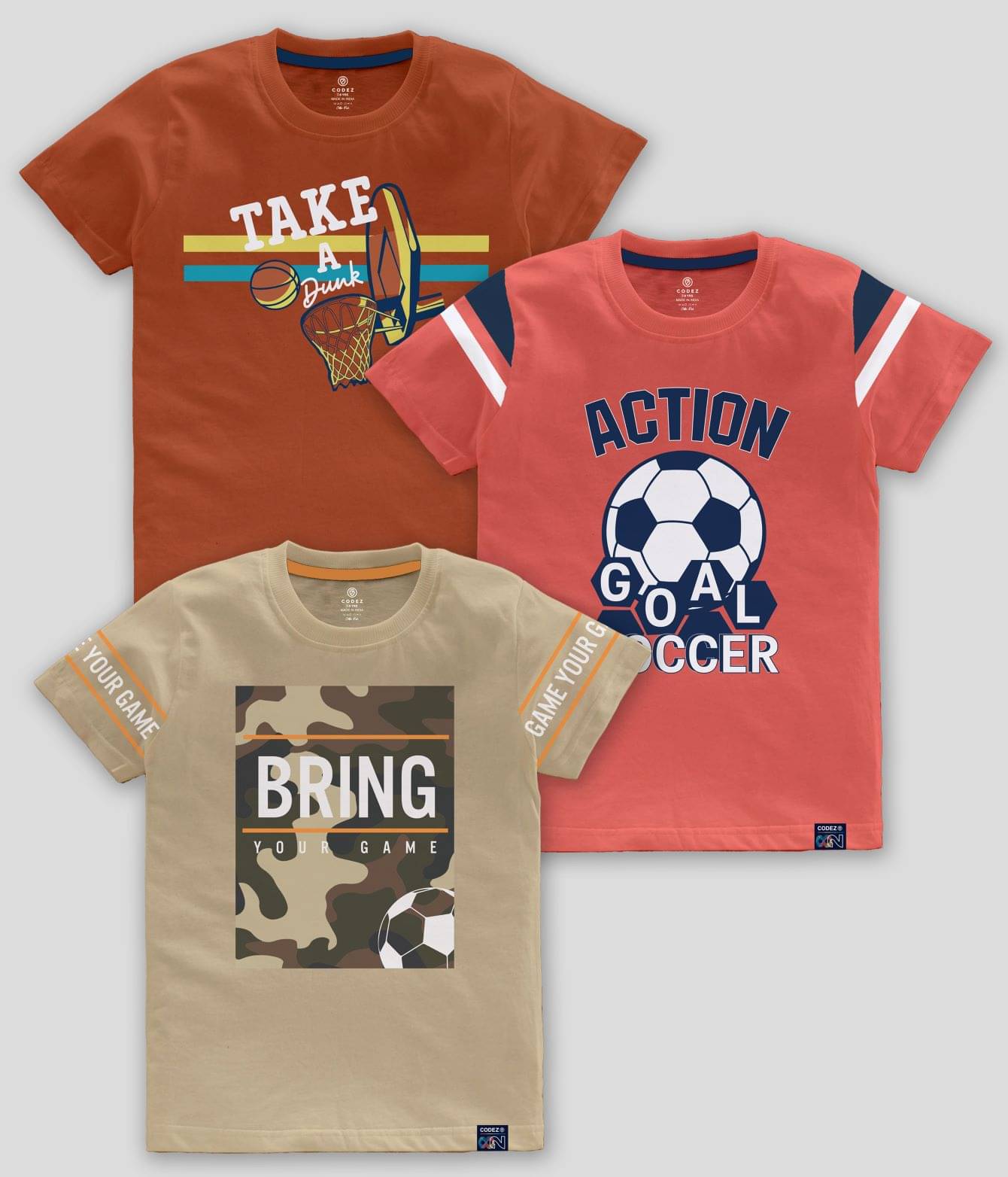     			CODEZ Pack of 1 Boys Cotton Blend T-Shirt ( Multicolor )