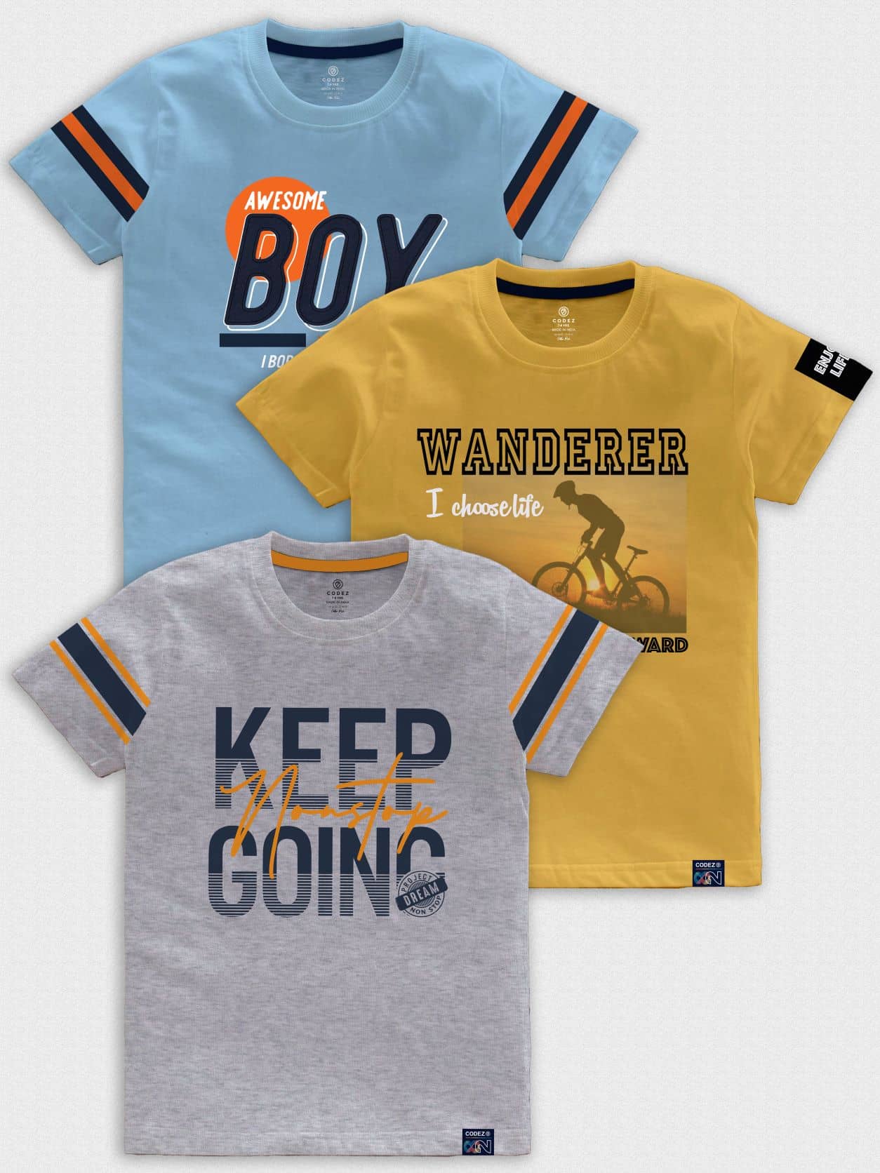 CODEZ Pack of 1 Boys Cotton Blend T-Shirt ( Multicolor )