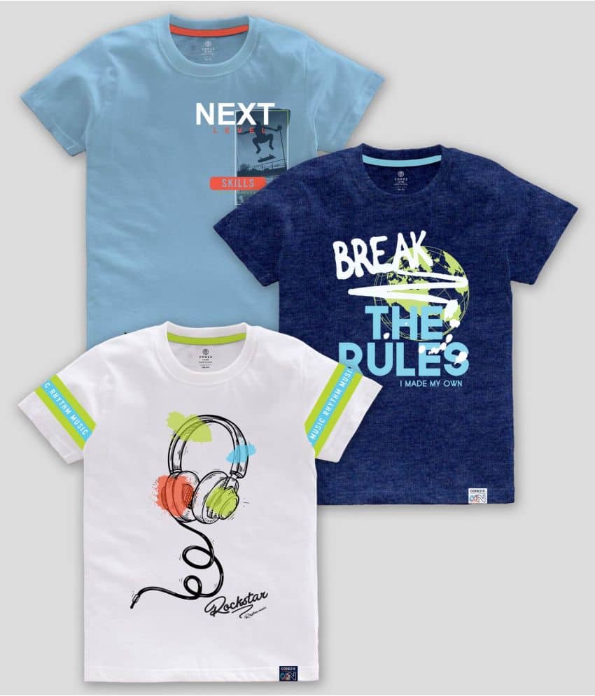 CODEZ Pack of 2 Boys Cotton Blend T-Shirt ( Multicolor )