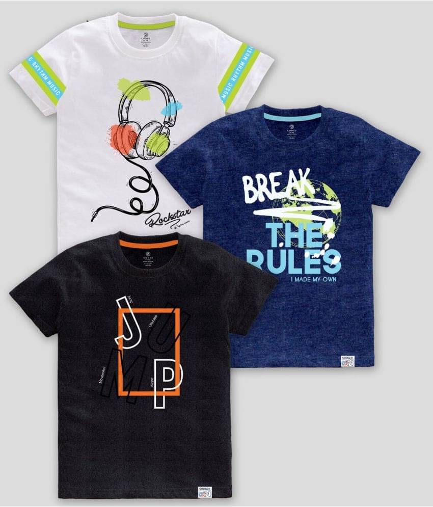     			CODEZ Pack of 3 Boys Cotton Blend T-Shirt ( Multicolor )