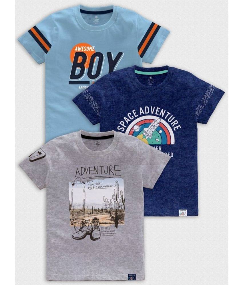     			CODEZ Pack of 3 Boys Cotton Blend T-Shirt ( Multicolor )