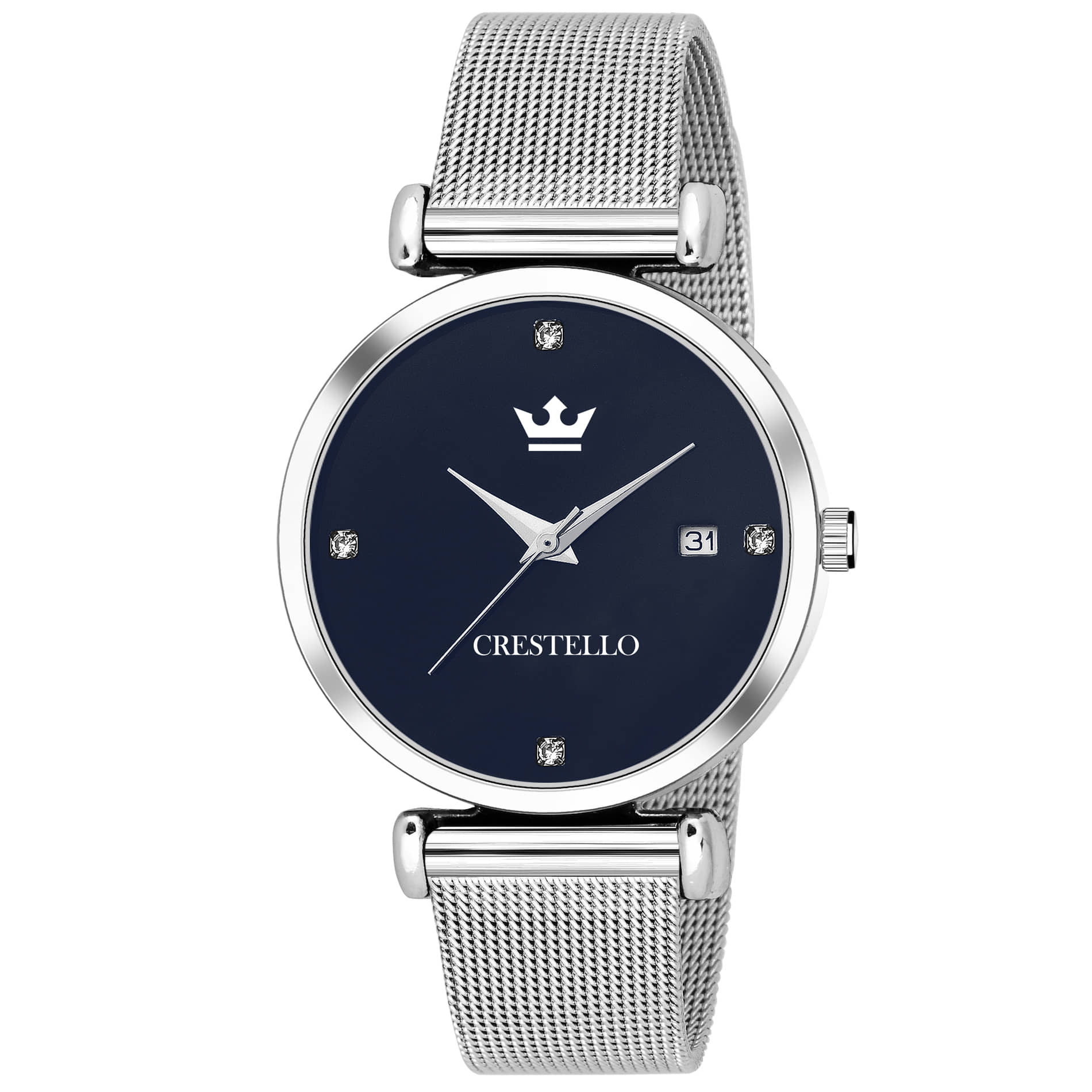 Crestello - Silver Metal Analog Womens Watch