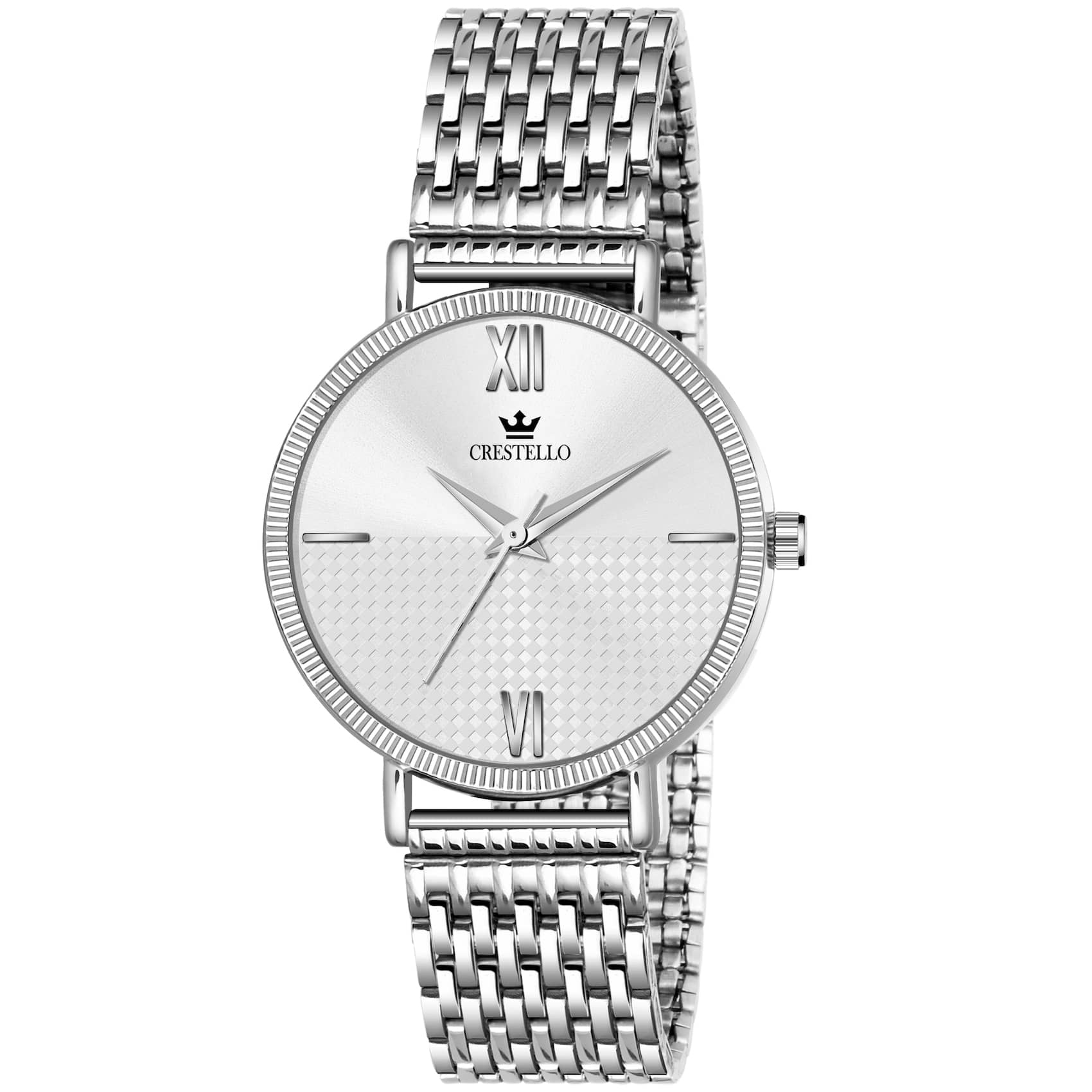 Crestello - Silver Metal Analog Womens Watch