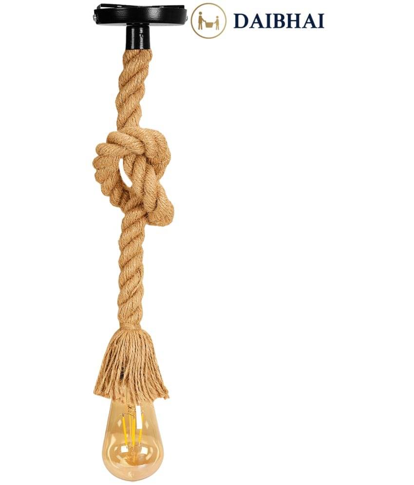     			DAJUBHAI Jute Rope or Rassi Lights With 4w Bulb Ceiling Light Yellow - Pack of 1