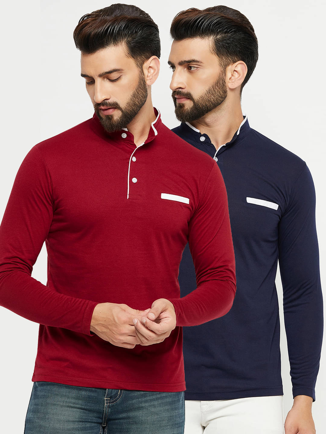 EMERALD APPAREL TRADING Pack of 2 Cotton Blend Regular Fit Men's T-Shirt ( Maroon ) EMERALD APPAREL TRADING Pack of 2 Cotton Blend Regular Fit Men's T-Shirt ( Maroon )